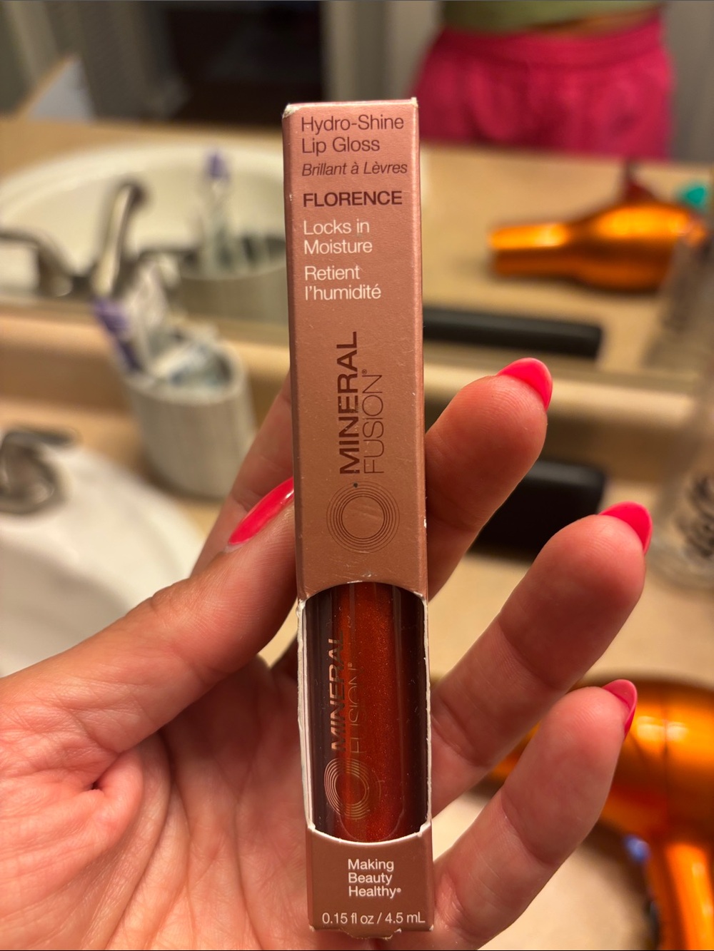 Mineral Fusion Hydro-Shine Lip Gloss Florence — Warm Copper